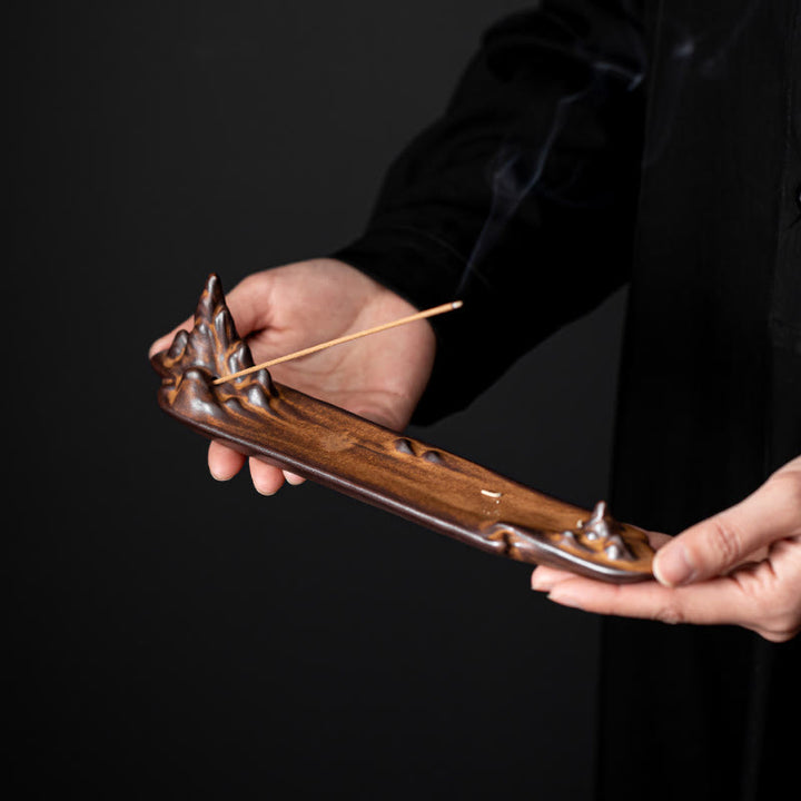 Quemador de incienso de cerámica con diseño de barco, montaña y Buddha Stones , curación espiritual, decoración - image 2