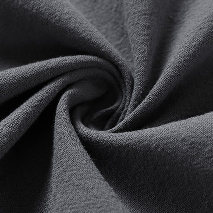 Camisa de algodón para hombre con cuello en V, manga tres cuartos, dos botones y color liso, informal, con Buddha Stones - image 8