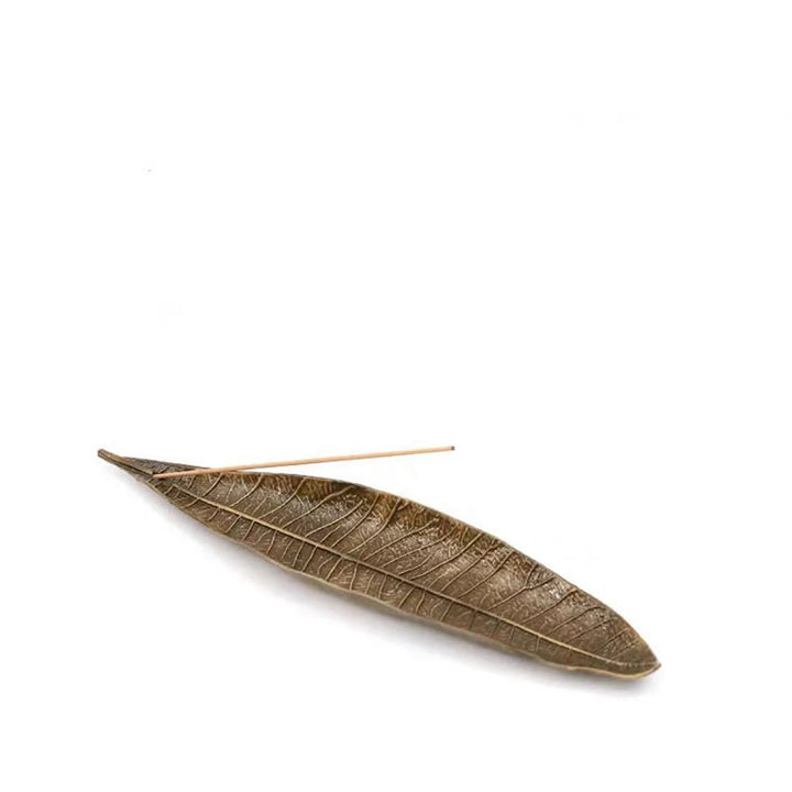 Quemador de incienso curativo con hojas orientales de aleación de Buddha Stones