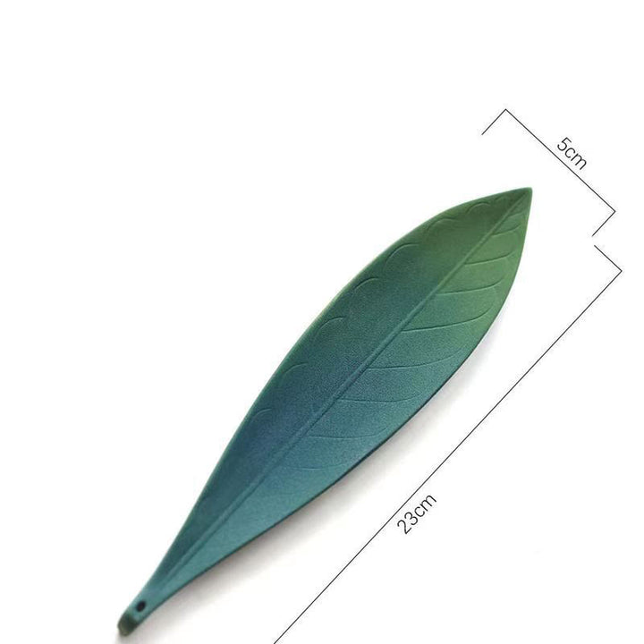 Quemador de incienso de cerámica con forma de hoja de sauce y Buddha Stones para curación