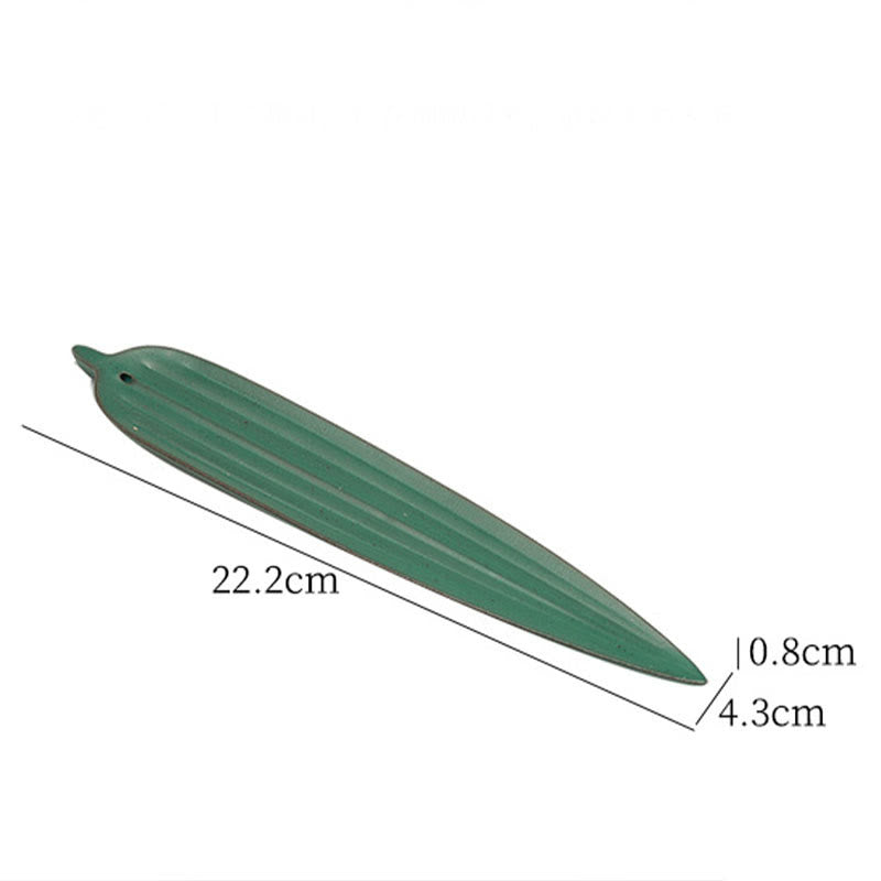 Quemador de incienso de cerámica curativo con hojas de bambú verde y Buddha Stones - image 4