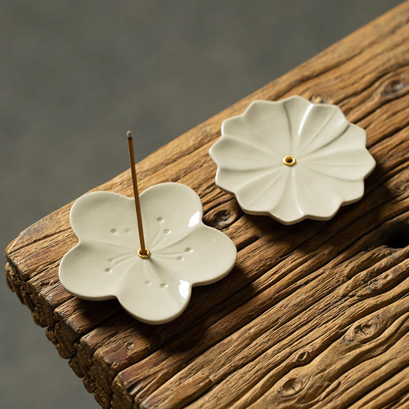 Quemador de incienso de cerámica curativo con Buddha Stones , flor de loto, flor de cerezo, flor de ciruelo y crisantemo - image 8