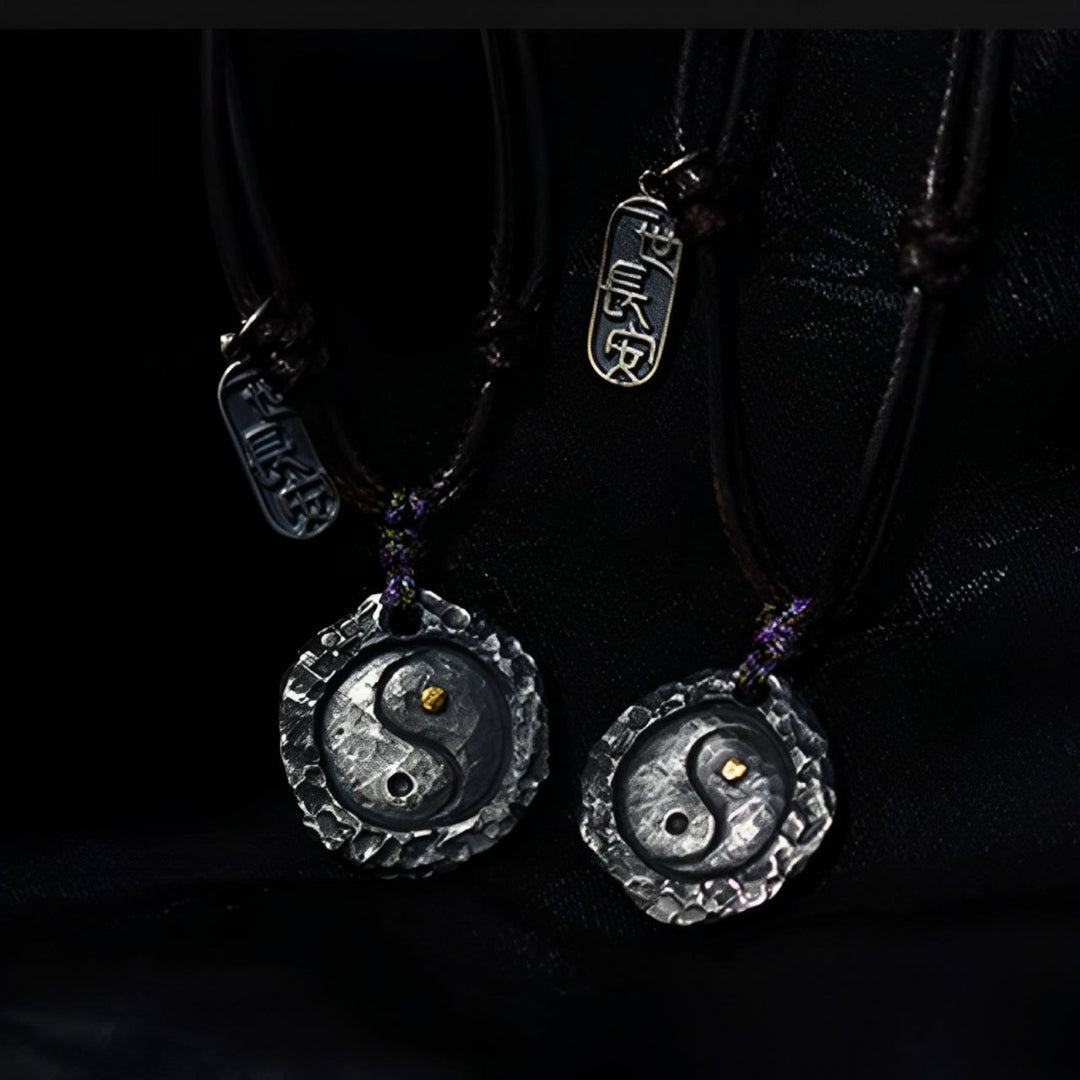 Colgante de collar de armonía con diseño de Tai Chi Yin Yang de plata de ley 999 con Buddha Stones - image 11