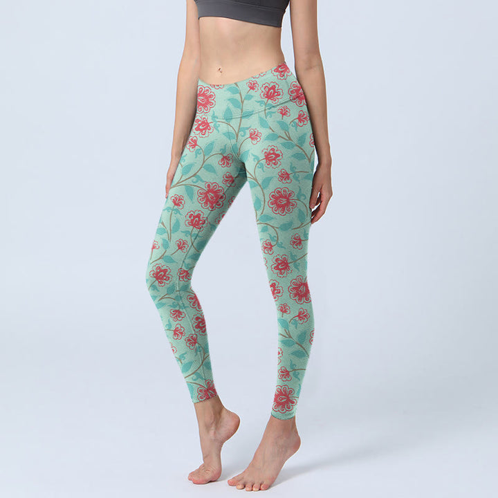 Leggings de yoga para mujer con estampado de Buddha Stones - Aguamarina mediana - US18，UK/AU22，EU50 (4XL) - image 1
