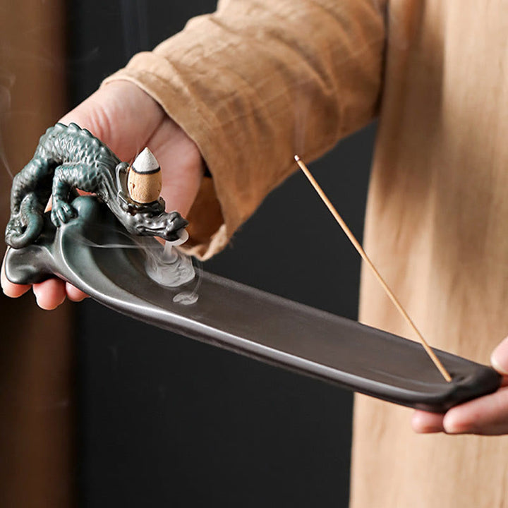 Quemador de incienso de cerámica con forma de conejo, luna y Buddha Stones, PiXiu, para curación de montañas - image 9