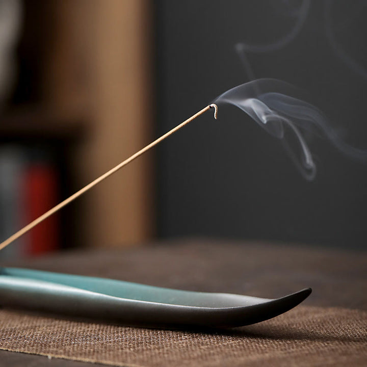 Quemador de incienso de cerámica curativo de bambú con forma de mariposa, tres Buddha Stones - image 18