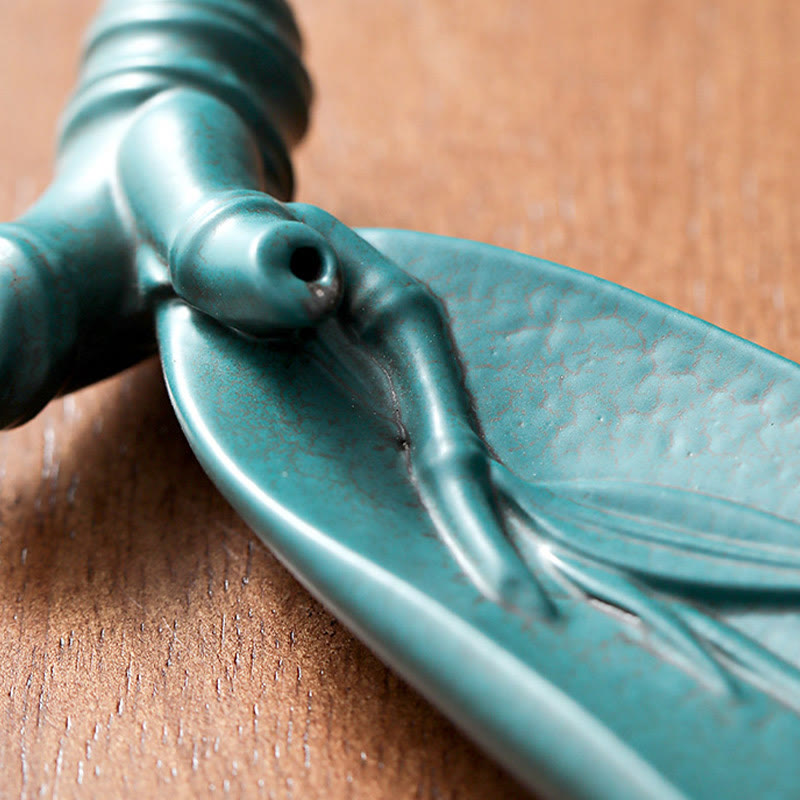 Quemador de incienso de cerámica curativo de bambú con forma de mariposa, tres Buddha Stones - image 17