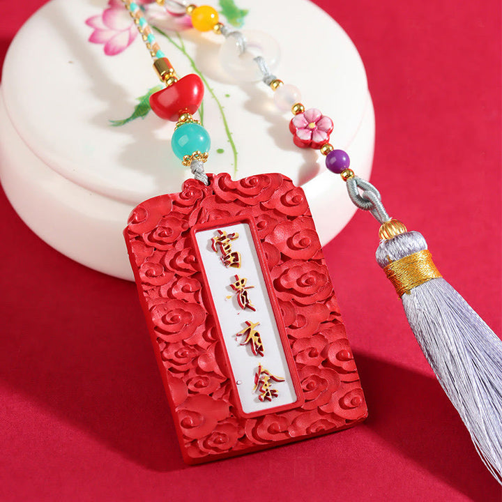 Buddha Stones con cinabrio natural, pez koi, diseño de loto, bendición, paz, hebilla, decoración colgante para coche