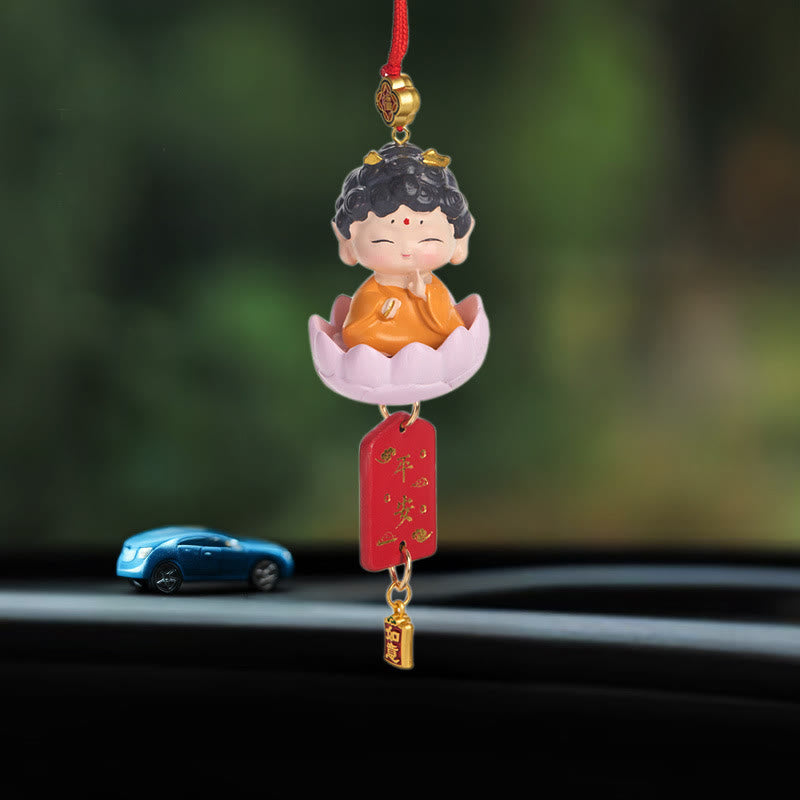Buddha Stones Loto Avalokitesvara Buda Fu Personaje Riqueza Decoración Colgante para Coche