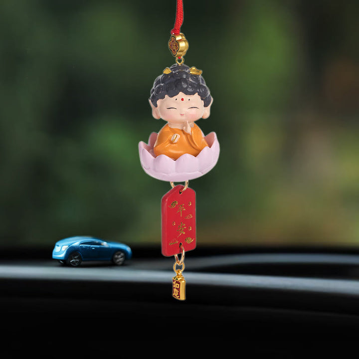 Buddha Stones Loto Avalokitesvara Buda Fu Personaje Riqueza Decoración Colgante para Coche