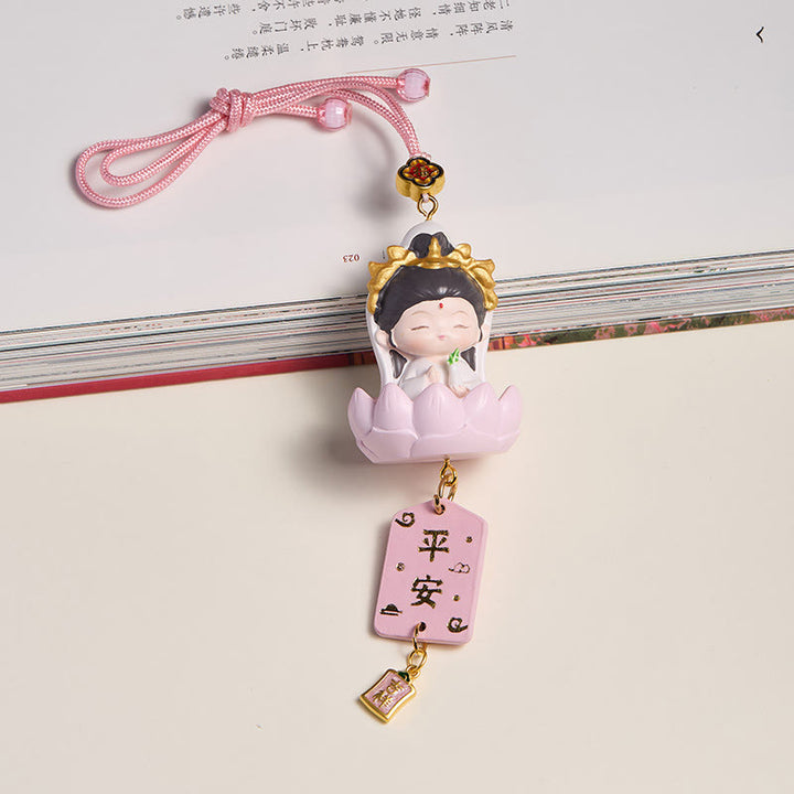 Buddha Stones Loto Avalokitesvara Buda Fu Personaje Riqueza Decoración Colgante para Coche