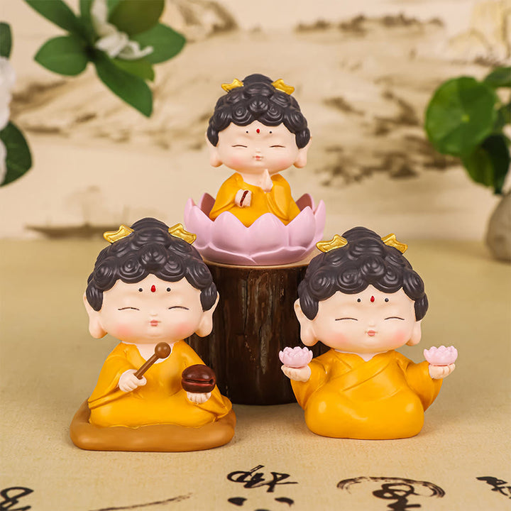 Estatua de resina de Buddha Stones Amitabha con loto para meditación y piedras de Buda, decoración del hogar con compasión - image 12