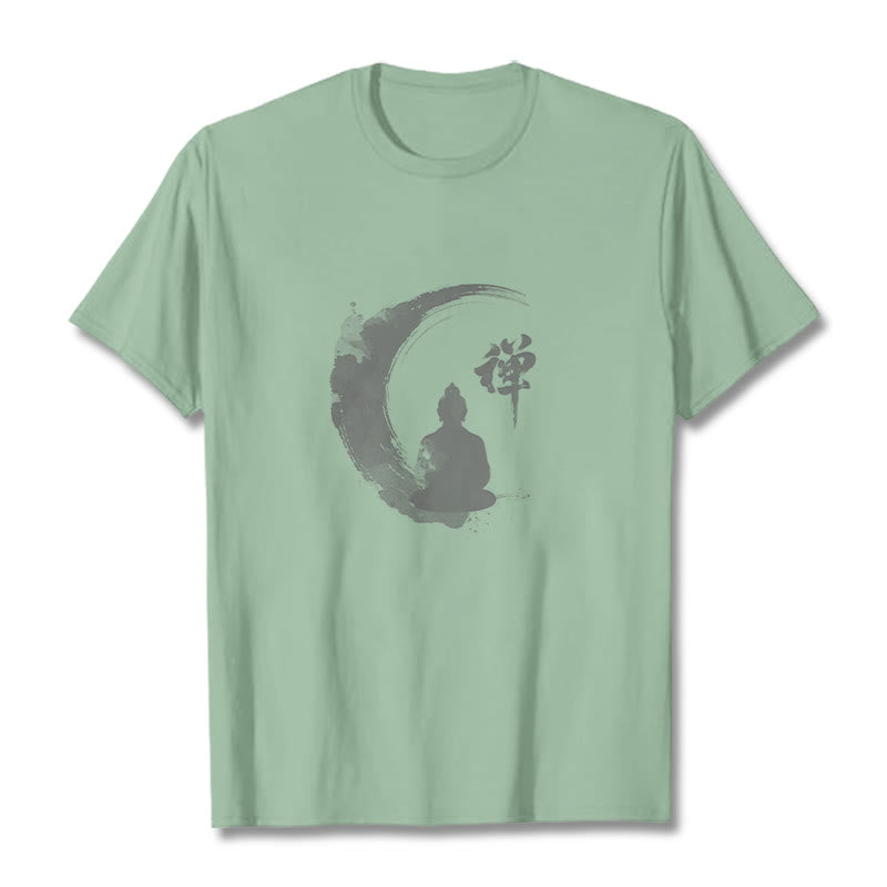 Camiseta de algodón con estampado de Buddha Stones de Buda - Verde pálido - 2XL - image 12