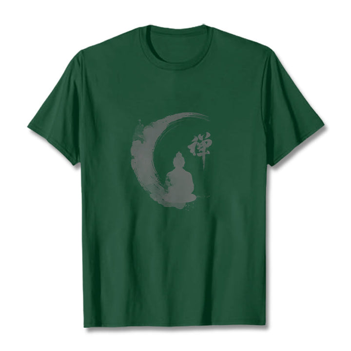 Camiseta de algodón con estampado de Buddha Stones de Buda - Verde bosque - 2XL - image 10