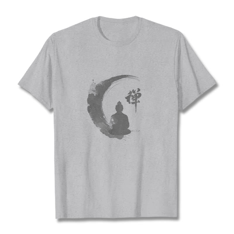 Camiseta de algodón con estampado de Buddha Stones de Buda - Gris claro - 2XL - image 19