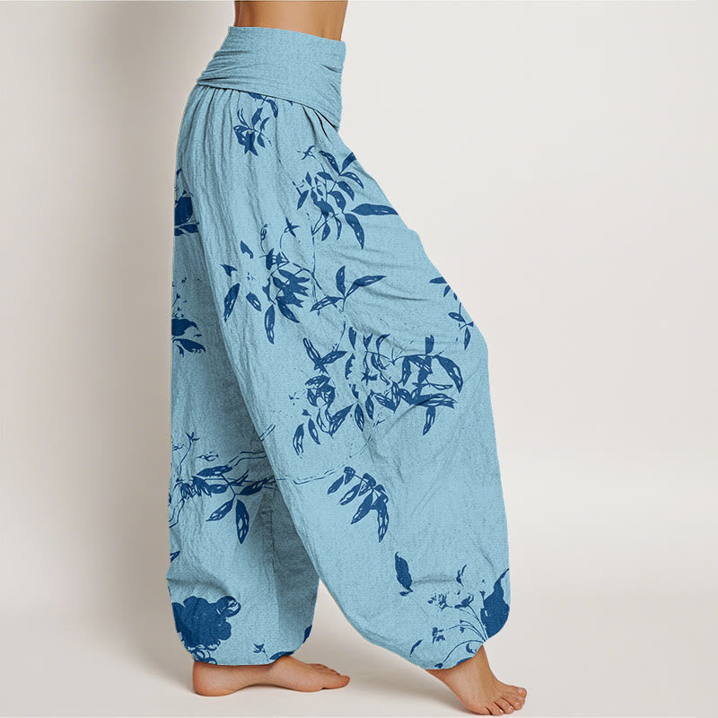 Pantalones harén con cintura elástica para mujer con estampado de ramas de Buddha Stones - image 5