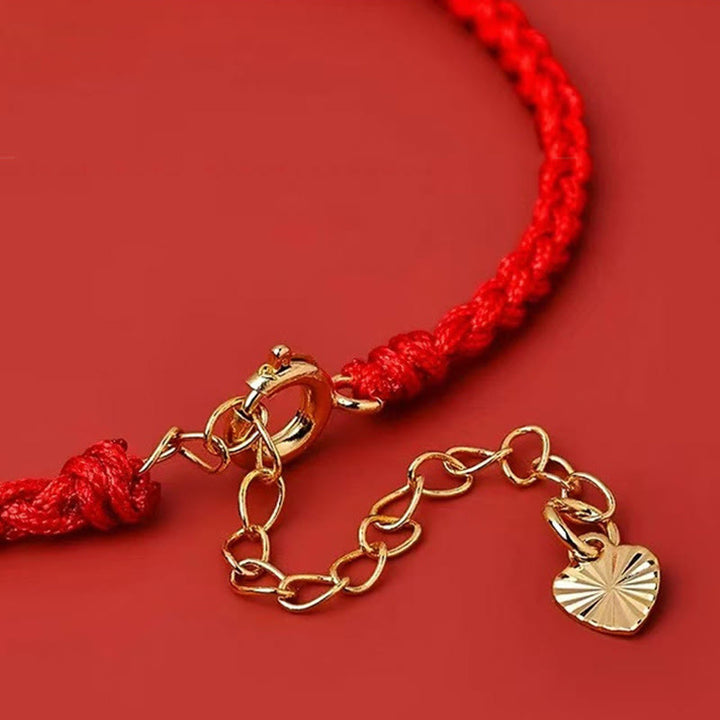 Pulsera de plata de ley 925 con cinco formas de conexión con el dios de la riqueza y Buddha Stones con hilo rojo - image 10