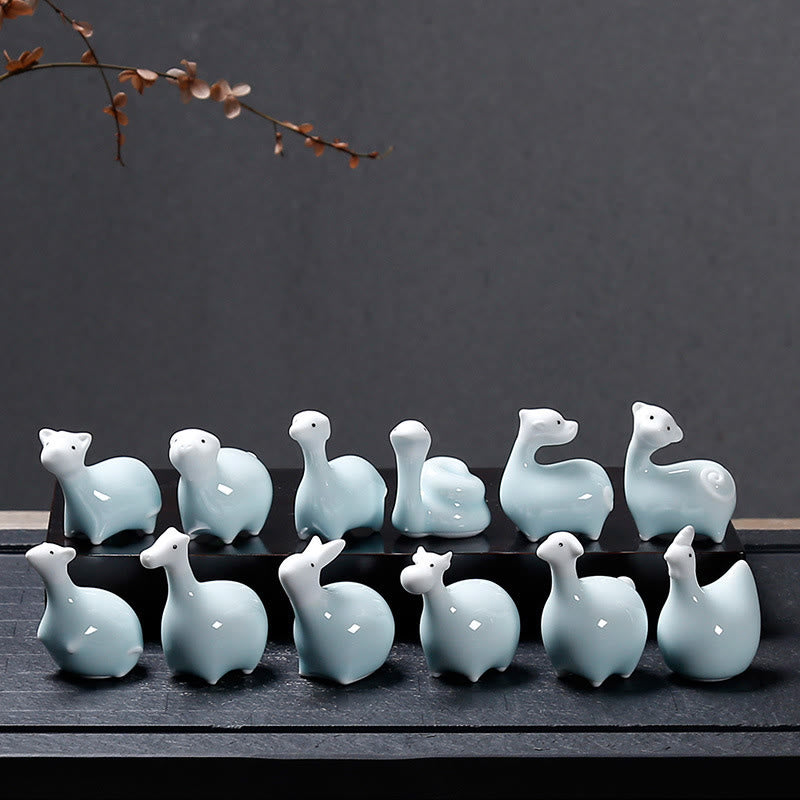Buddha Stones con diseño del zodíaco chino, cerámica, té, mascota, decoración del hogar