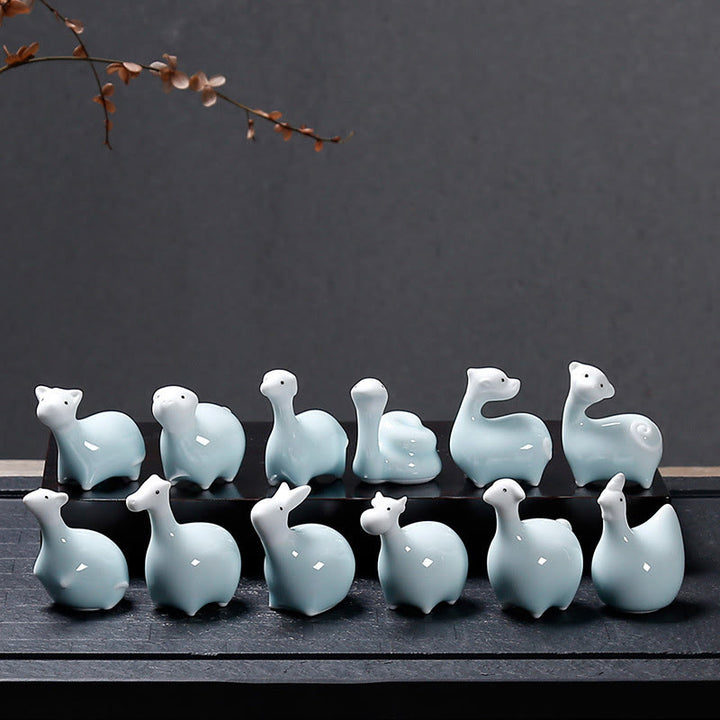 Buddha Stones con diseño del zodíaco chino, cerámica, té, mascota, decoración del hogar