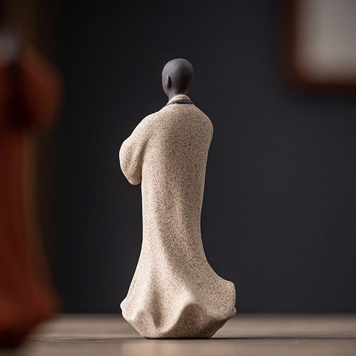 Figura de monje meditando y rezando con Buddha Stones, cerámica, compasión, serenidad, decoración del hogar - image 14