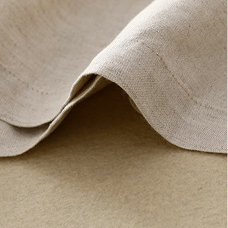 Pantalones de lino y algodón elásticos con bolsillos y botones en la parte delantera y trasera de color liso con Buddha Stones para mujer - image 21