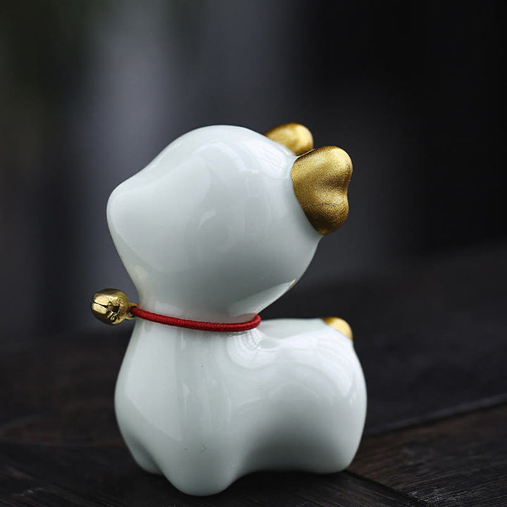 Figura decorativa de cerámica para escritorio del hogar con forma de ciervo en miniatura con Buddha Stones - Ciervo verde claro 4*2,7*5,3 cm - image 7