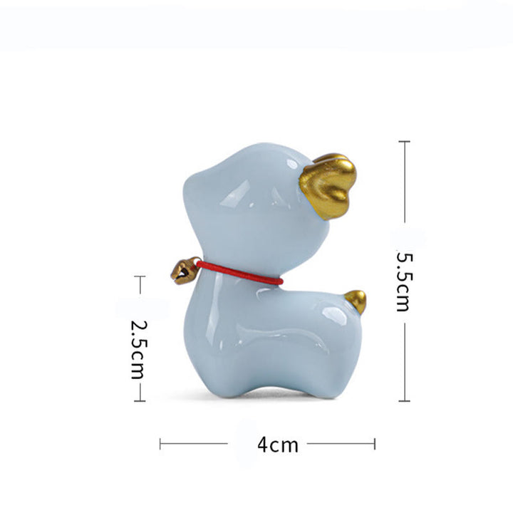 Figura decorativa de cerámica para escritorio del hogar con forma de ciervo en miniatura con Buddha Stones - image 18