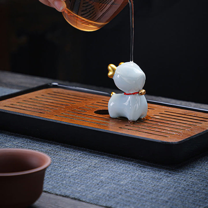 Figura decorativa de cerámica para escritorio del hogar con forma de ciervo en miniatura con Buddha Stones - image 16