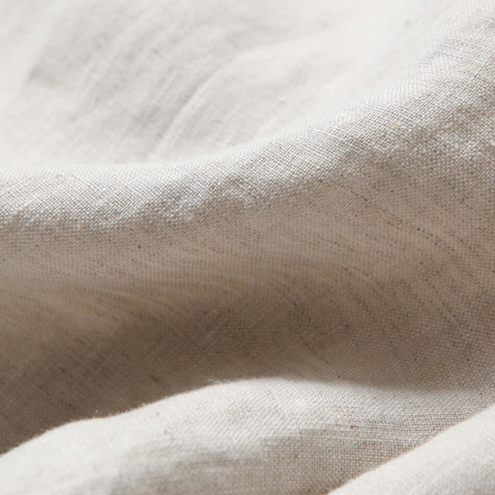 Pantalones de lino y algodón de color liso con cintura alta y pierna ancha y bolsillos con Buddha Stones - image 13