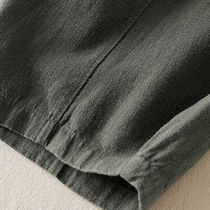 Pantalones de lino y algodón de color liso para mujer con bolsillos y Buddha Stones - image 7