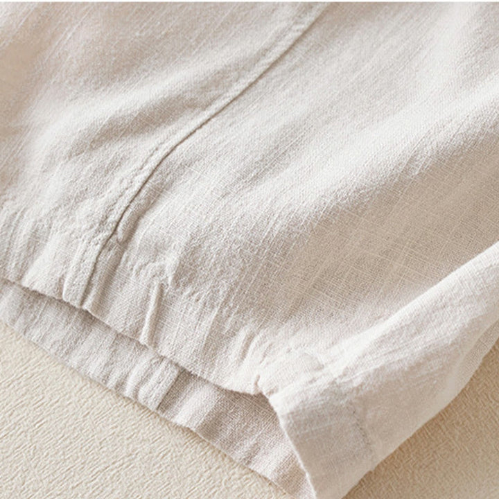 Pantalones de lino y algodón de color liso para mujer con bolsillos y Buddha Stones - image 15