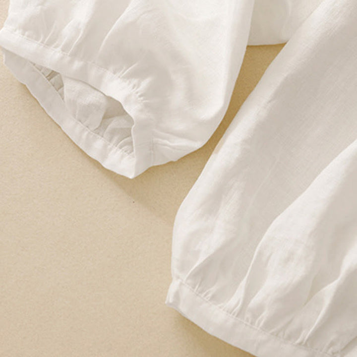 Pantalones casuales de lino de color liso con bolsillos para mujer de Buddha Stones - image 17