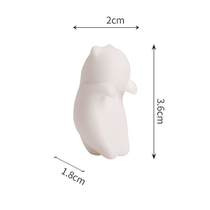 Figura decorativa de cerámica para escritorio del hogar con forma de gato blanco colgante de Buddha Stones - image 12