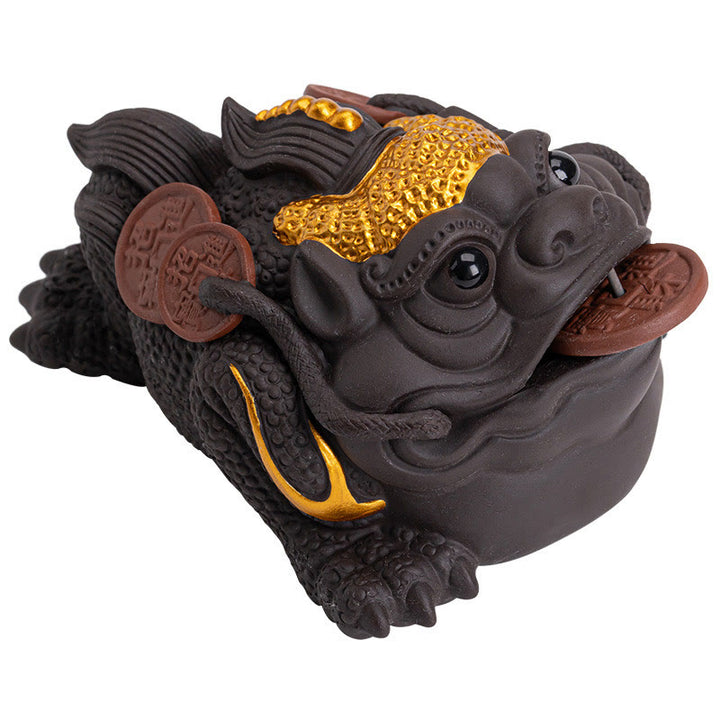 Figura decorativa de cerámica con Buddha Stones , arcilla morada, monedas de cobre, Feng Shui, Buda, piedra, para el hogar, té y mascota - image 10