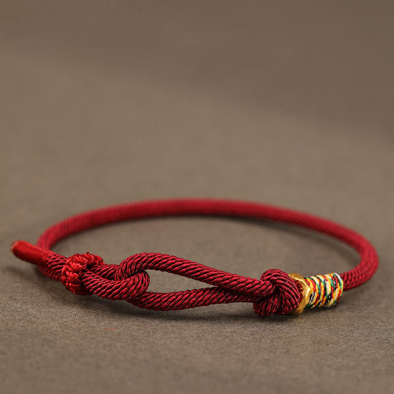 Pulsera de la suerte con monedas de plata de ley 999 y hilo rojo de Buddha Stones en plata de ley 925 - Hilo rojo oscuro - Anillo de oro de plata de ley 999 - 16-17 cm - image 11