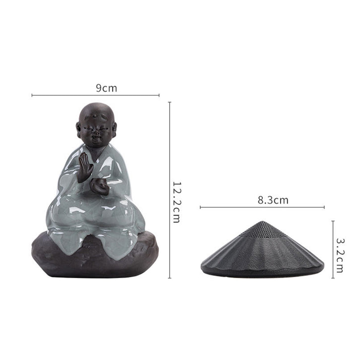 Colador de cerámica con forma de monje zen y piedras de Buddha Stones , accesorio para té, figurita decorativa para el hogar - image 22