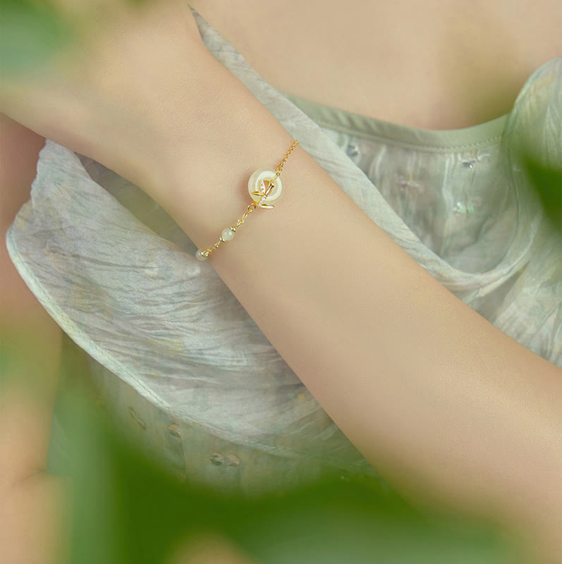 Pulsera de la suerte con hebilla de la paz y circonita cúbica en plata de ley 925 con jade hetiano y Buddha Stones - image 8