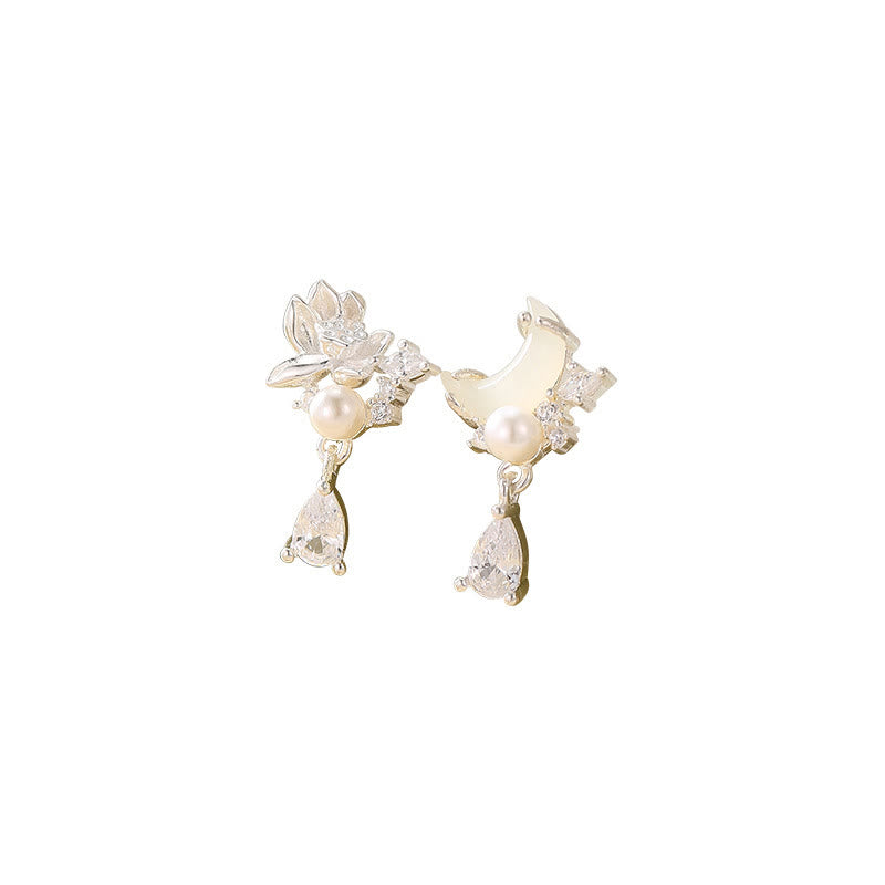 Pendientes de plata de ley 925 con circonita cúbica y perlas de jade hetiano y piedras de Buddha Stones  - image 10