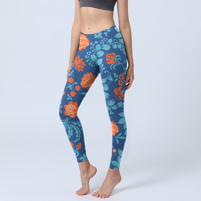 Leggings de yoga para mujer con estampado de Buddha Stones - Azul acero - US18，UK/AU22，EU50 (4XL) - image 1