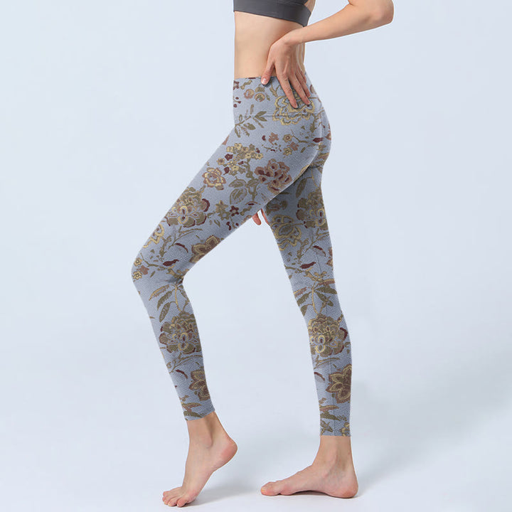 Leggings de yoga para mujer con estampado de flores, Buddha Stones - image 2