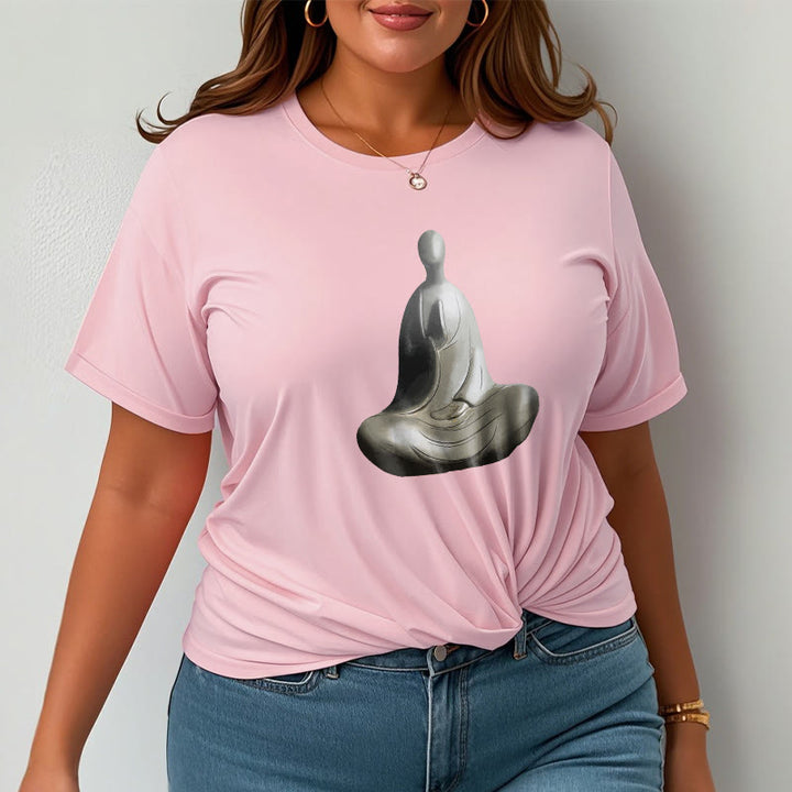 Camiseta de algodón con estampado de Buda sin forma y Buddha Stones en color gris - image 19