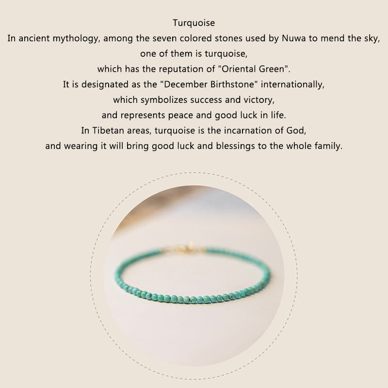 Pulsera de la sabiduría de cobre bañada en oro de 14 k con cuentas ultrafinas de turquesa de 2 mm y Buddha Stones