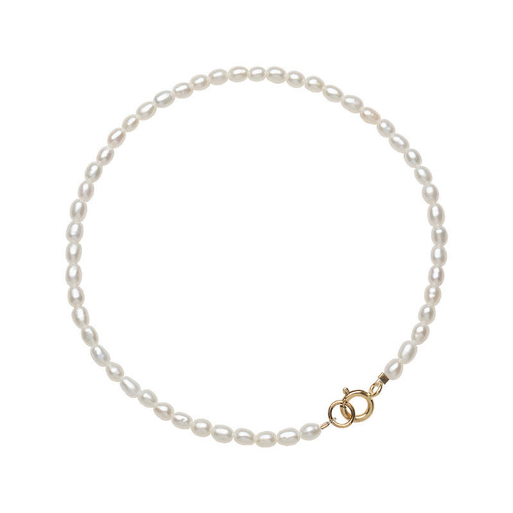 Pulsera de la sabiduría de cobre bañada en oro de 14 k con perlas naturales ultrafinas de 2 mm y Buddha Stones