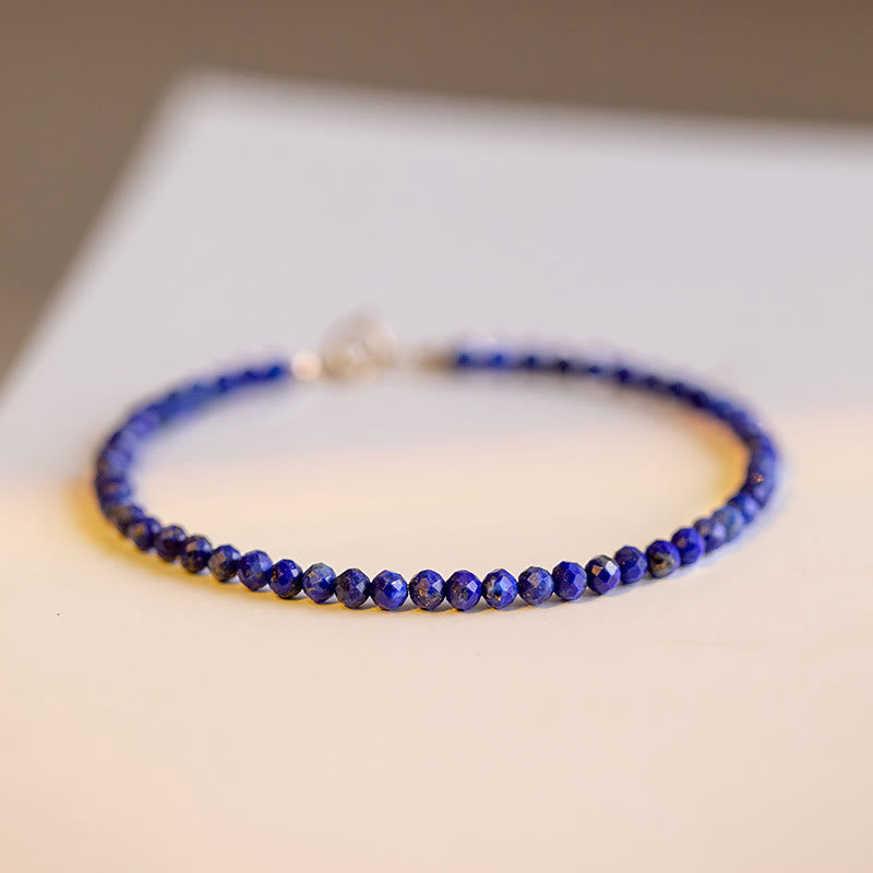 Pulsera de equilibrio con cuentas ultrafinas de lapislázuli y lazurita pequeñas de Buddha Stones - image 6