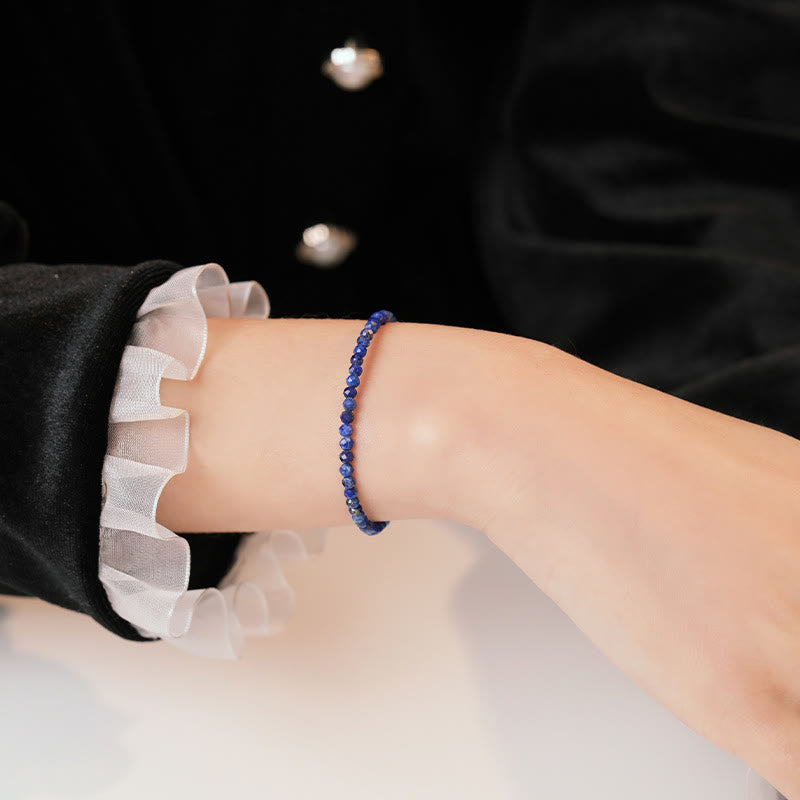 Pulsera de equilibrio con cuentas ultrafinas de lapislázuli y lazurita pequeñas de Buddha Stones - image 7
