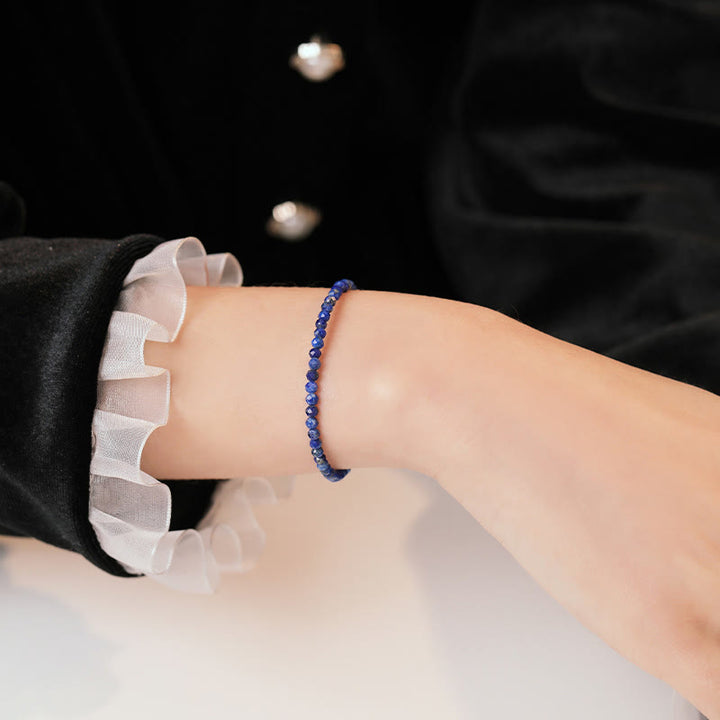 Pulsera de equilibrio con cuentas ultrafinas de lapislázuli y lazurita pequeñas de Buddha Stones - image 7