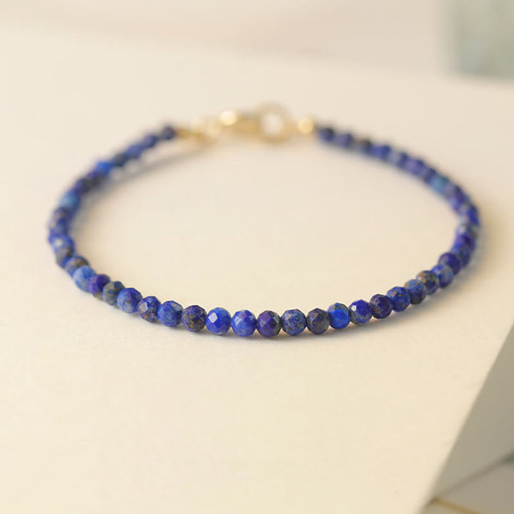 Pulsera de equilibrio con cuentas ultrafinas de lapislázuli y lazurita pequeñas de Buddha Stones - image 9