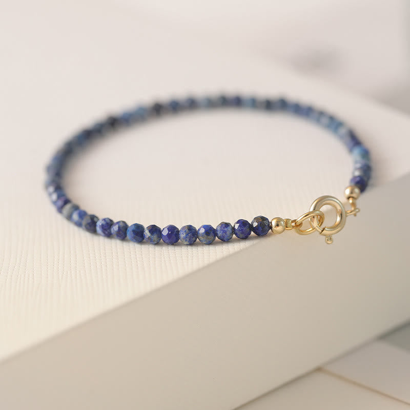 Pulsera de equilibrio con cuentas ultrafinas de lapislázuli y lazurita pequeñas de Buddha Stones - image 2