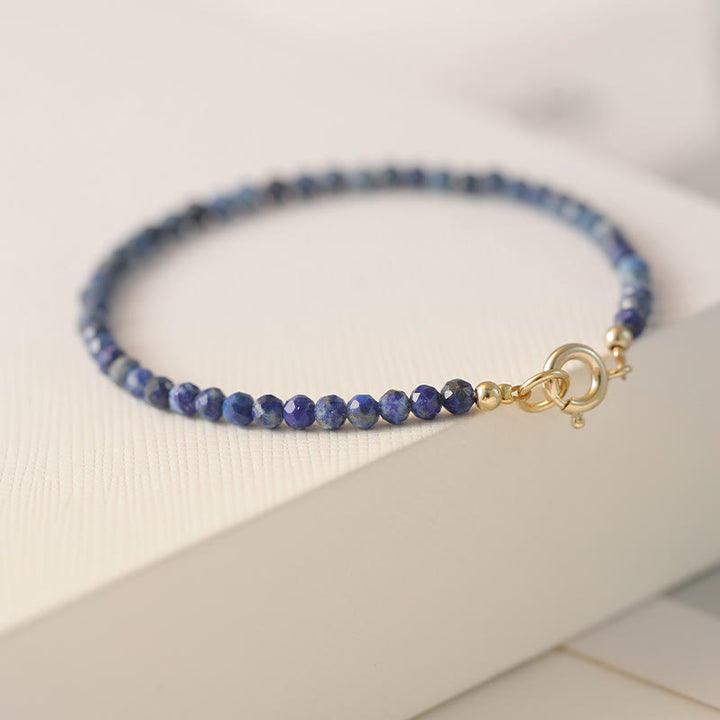 Pulsera de equilibrio con cuentas ultrafinas de lapislázuli y lazurita pequeñas de Buddha Stones - image 2