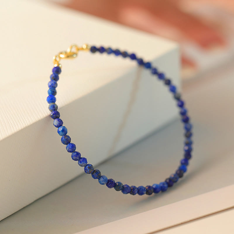 Pulsera de equilibrio con cuentas ultrafinas de lapislázuli y lazurita pequeñas de Buddha Stones - image 3